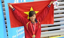 Ánh Viên giành thêm 1 HCĐ tại Cúp thế giới 2015. Ảnh: Đức Cường.