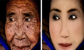 Bà lão biến thành thiếu nữ xinh đẹp nhờ photoshop
