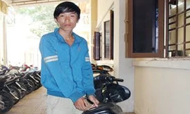 Đối tượng Thiên tại cơ quan Công an.