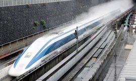 Tàu đệm từ thế hệ mới của Nhật Bản. Ảnh: CNN.