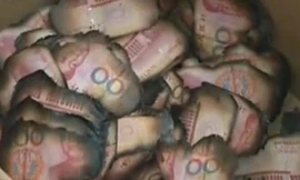 Số tiền giấy giấu trong bếp lò tàn theo ngọn lửa đun nước. Ảnh: China Daily.