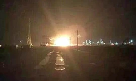 Hình ảnh về vụ nổ được đài phát thanh quốc gia Trung Quốc đăng tải trên mạng xã hội. Ảnh: DM.