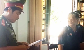 Ông Đào Văn Linh tại cơ quan công an. Ảnh: CTV.