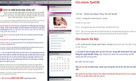 Một website quảng cáo: “Dịch vụ cung cấp mầm sống người cho các bệnh viện và các phòng khám chữa trị vô sinh hiếm muộn tại TPHCM và Hà Nội”.