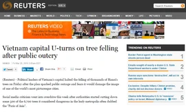 Báo chí quốc tế viết về vụ Hà Nội chặt cây xanh