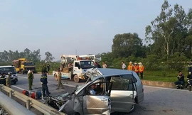 Hiện trường vụ tai nạn khiến 3 người Hàn Quốc tử vong.