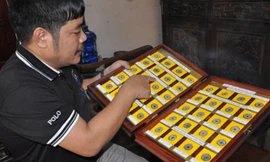 Những đồng tiền xu cổ quý được anh Thạo giữ gìn rất cẩn thận.