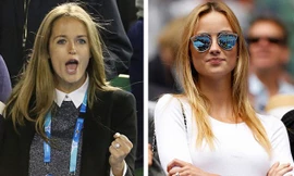 Kim Sears và Ester Satorova khoe nhẫn kim cương.