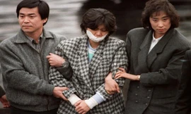 Kim Hyun-hee lúc bị bắt.