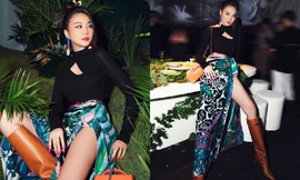 Học siêu mẫu Thanh Hằng cách quấn khăn thành chân váy khoe chân dài miên man