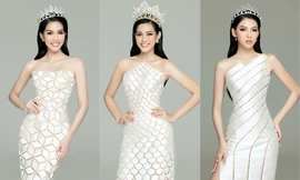 Hoa hậu Đỗ Thị Hà và 2 Á hậu khoe vai trần trong bộ váy đẹp như những “nàng tiên cá”