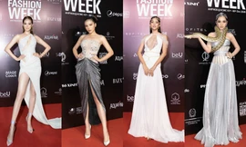 Hoa hậu Tiểu Vy, Kỳ Duyên đẹp như nữ thần trong thiết kế của Đỗ Long trên thảm đỏ