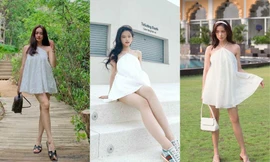 Chiếc váy yếm siêu mát mẻ khiến các hotgirl mê mẩn, không ngại “đụng hàng“