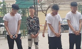 Nhóm thanh niên bị bắt giữ. Ảnh: ANTĐ