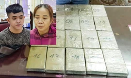 Hai đối tượng cùng số ma túy. Ảnh: Công an Hà Nội