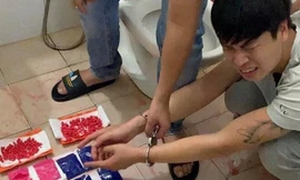 Đối tượng Tùng bị bắt giữ.