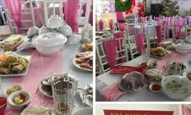 Cỗ bàn đã bày ra theo yêu cầu của khách nhưng không có ai đến dự