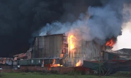 Hiện trường vụ cháy. Ảnh: CTV