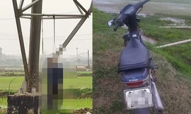 Hiện trường vụ việc và chiếc xe máy nghi của nạn nhân