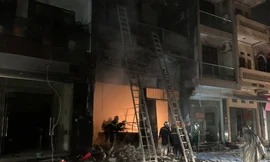 Hiện trường vụ cháy. Ảnh H.T