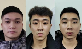 Nhóm đối tượng bị bắt giữ. Ảnh Công an Hà Nội