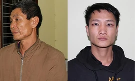 Hai đối tượng Thanh, Trường tại cơ quan công an. Ảnh: Công an tỉnh Hưng Yên