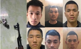 Các đối tượng và súng bị cơ quan công an thu giữ. Ảnh cơ quan công an cung cấp