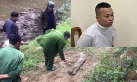 Hiện trường vụ án (Ảnh lớn) và nghi can bị bắt giữ (Ảnh nhỏ: CAND)