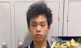 Đối tượng tại cơ quan công an.