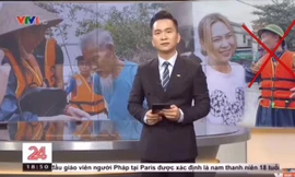 HÌnh ảnh bị Huấn "Hoa Hồng" cắt ghép.