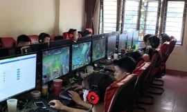 Quán game hoạt động chui bị cơ quan chức năng phát hiện. Ảnh: Công an TP Hà Nội