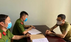 Đối tượng Trương Văn Hải tại cơ quan công an