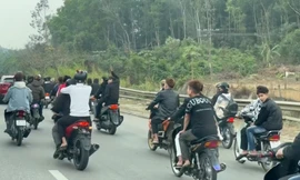 Xử lý vụ hàng chục thanh niên không đội mũ bảo hiểm, lạng lách trên Quốc lộ 1A