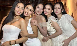 Bức ảnh gây sốt của Hoa hậu Hà Trúc Linh và Á hậu Châu Anh, Vân Nhi