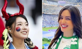 Những bóng hồng xinh tươi trên các khán đài World Cup 2022