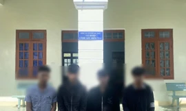 Các đối tượng liên quan tại cơ quan Công an. Ảnh: Công an cung cấp