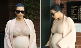 Cô Kim bụng bầu 'vượt mặt' vẫn chăm chỉ dạo phố