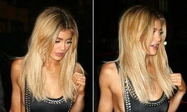 Em gái cô Kim mặc áo 'mỏng dính', không nội y xuống phố