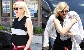Gwen Stefani sành điệu đưa con mới sinh đi chơi