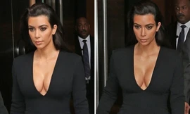 Cô Kim khoe ngực táo bạo khi đi dự tiệc