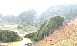 Hiện trường vụ rừng bị tàn phá. Ảnh H.B