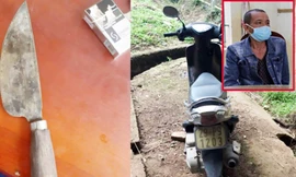 Thành và tang vật gây án. Ảnh: C.A