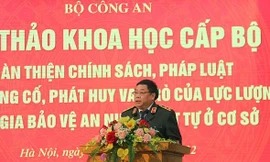 Trung tướng, PGS.TS Lê Văn Thắng, Giám đốc Học viện An ninh nhân dân phát biểu tại Hội thảo.