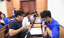 Tân sinh viên nhập học tại trường ĐH Y Hà Nội năm 2018 Ảnh: Nghiêm Huê 