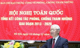 Tổng Bí thư, Chủ tịch nước Nguyễn Phú Trọng, Trưởng Ban Chỉ đạo Trung ương về phòng, chống tham nhũng phát biểu kết luận Hội nghị Toàn quốc Tổng kết công tác phòng, chống tham nhũng giai đoạn 2013-2020, ngày 12/12/2020