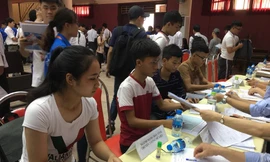 Sinh viên nhập học năm 2018 ảnh: Nghiêm Huê 