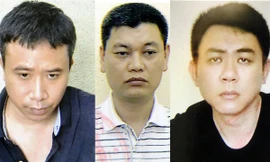 Bị can Dũng, Ngọc, Trung (từ trái qua)