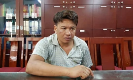 Nghi phạm Đỗ Văn Bình tại cơ quan điều tra.