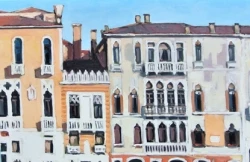 Tác phẩm “Buổi sáng ở Venice”, tranh sơn dầu, 80x135cm 