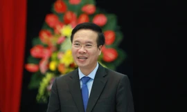 Trưởng ban Tuyên giáo T.Ư Võ Văn Thưởng phát biểu tại cuộc gặp mặt cán bộ, phóng viên báo Tiền Phong ảnh: Hồng Vĩnh